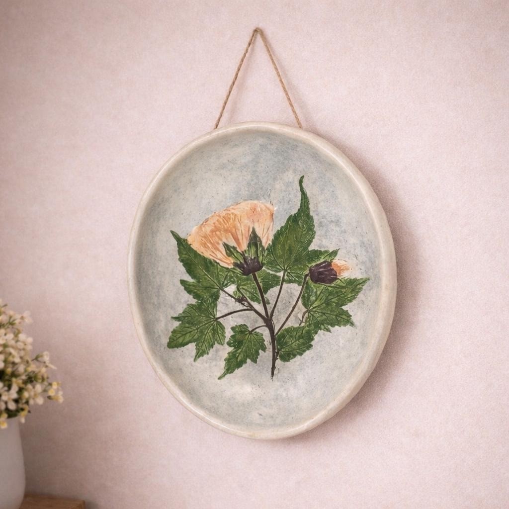 Salt Marsh Pottery Flowering Maple Wall Art Dish