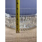 Vintage Cut Crystal Oval Bowl Starburst Pattern Textured Sides