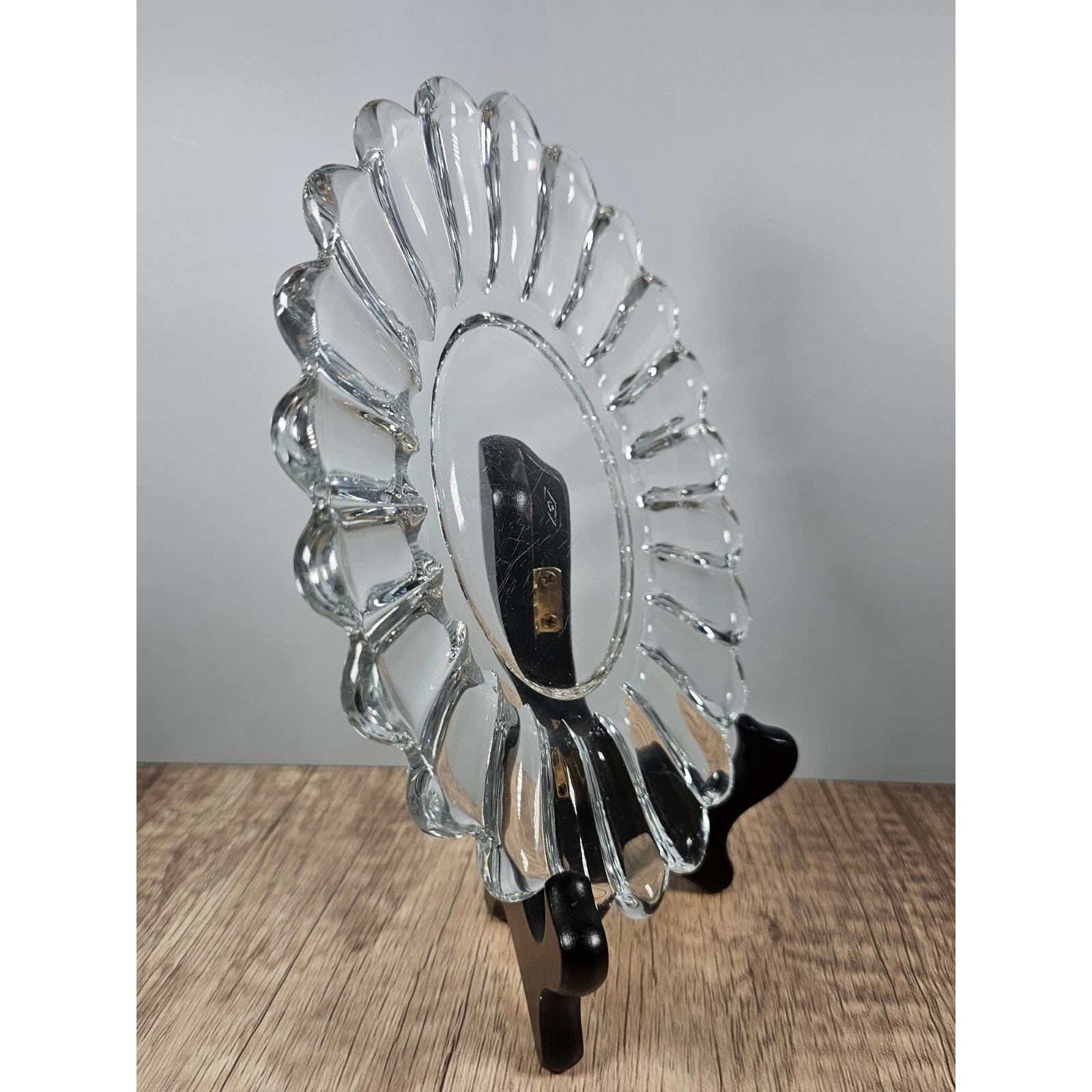 Vintage Clear Pressed Glass Oval Serving Platter Fluted Glass Dish
