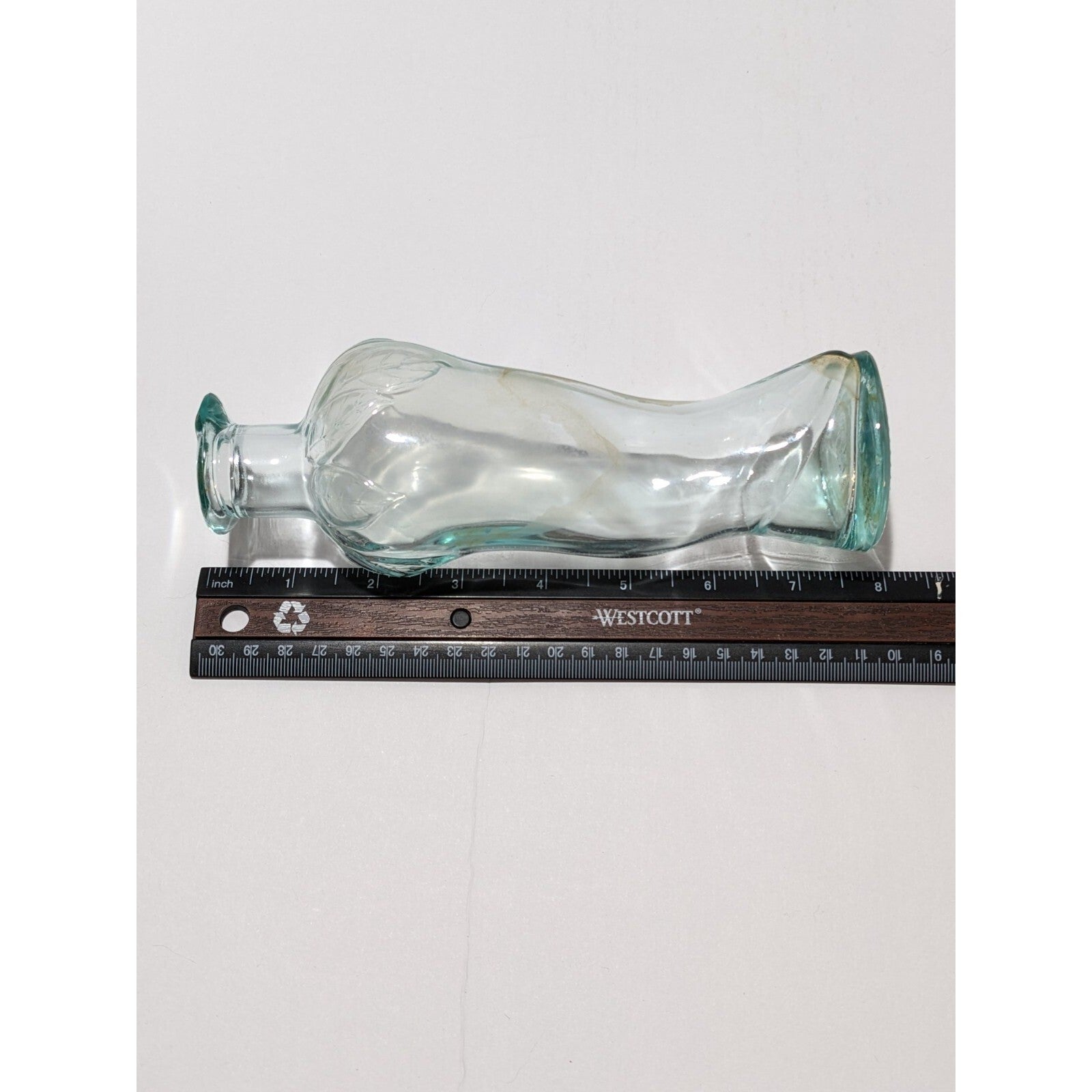 Vintage Pair of Vetreria Etrusca Italian Green Glass Olive Oil / Pepper Bottles