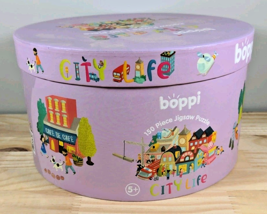 Boppi Kids 150-Piece City Life Round Jigsaw Puzzle — Complete, Used
