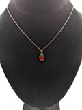 925 Sterling Silver Strawberry Pendant on a 16" silver chain