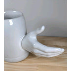 Vintage Gerz West Germany White Beer Stein Sculptural Hand Handle