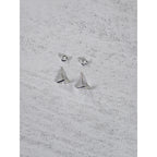 Vintage Rhinestone F Stud Earrings Silver Tone Initial Letter Posts