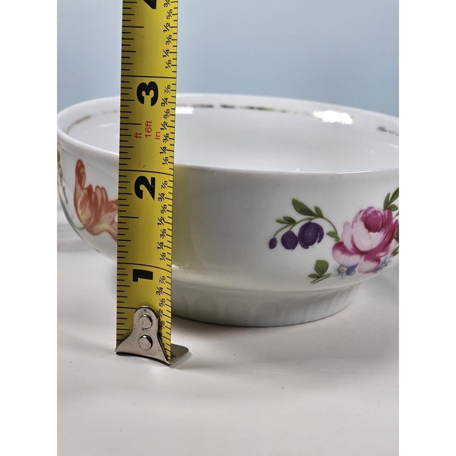 Vintage Henneberg Porzellan Floral Bowls Set of 2 German Porcelain