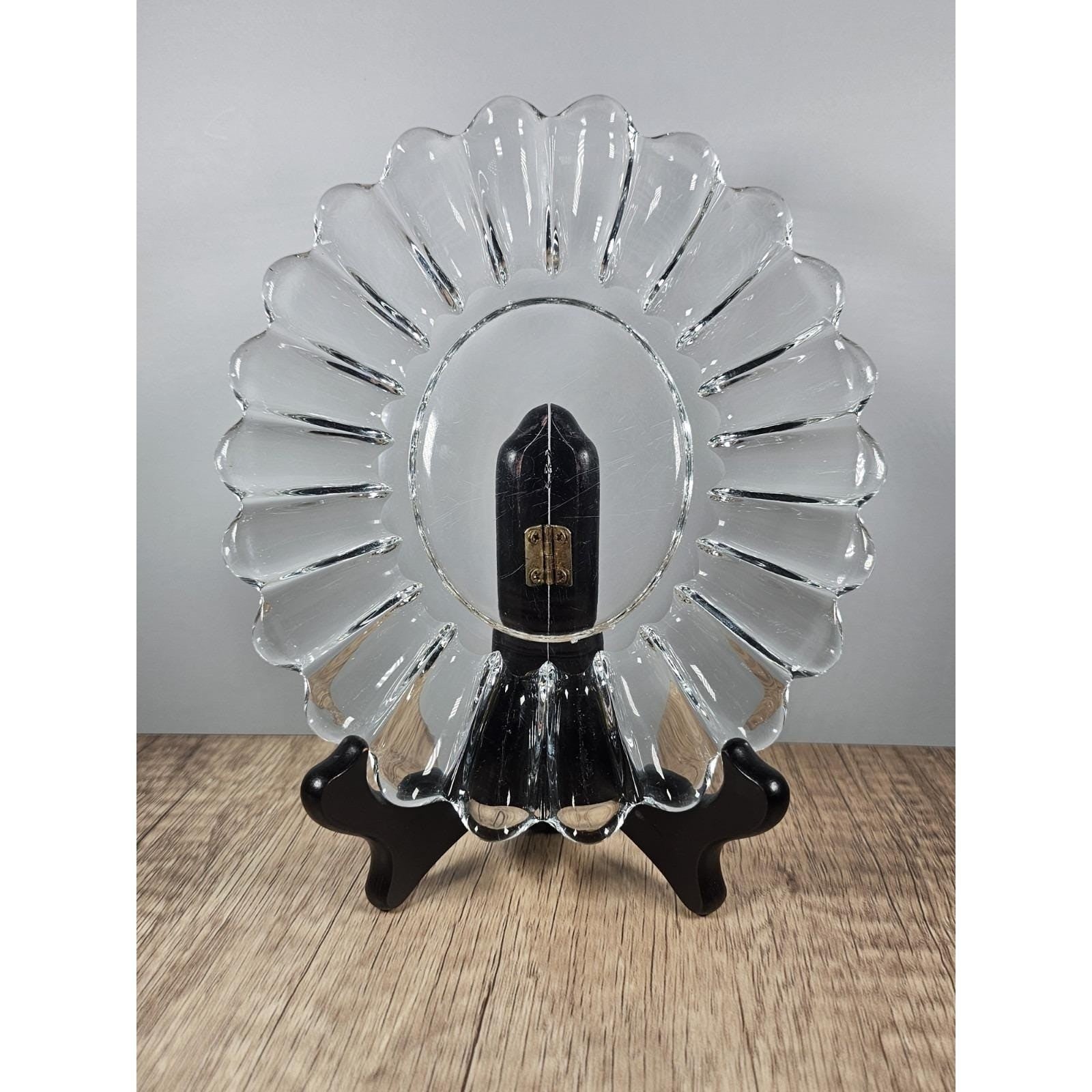 Vintage Clear Pressed Glass Oval Serving Platter Fluted Glass Dish