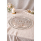 Vintage Pressed Glass Floral Cake Plate | 13" Clear Glass Serving Platter