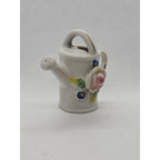Miniature Vintage Porcelain Watering Can Figurine Roses Gold Trim Japan 2″