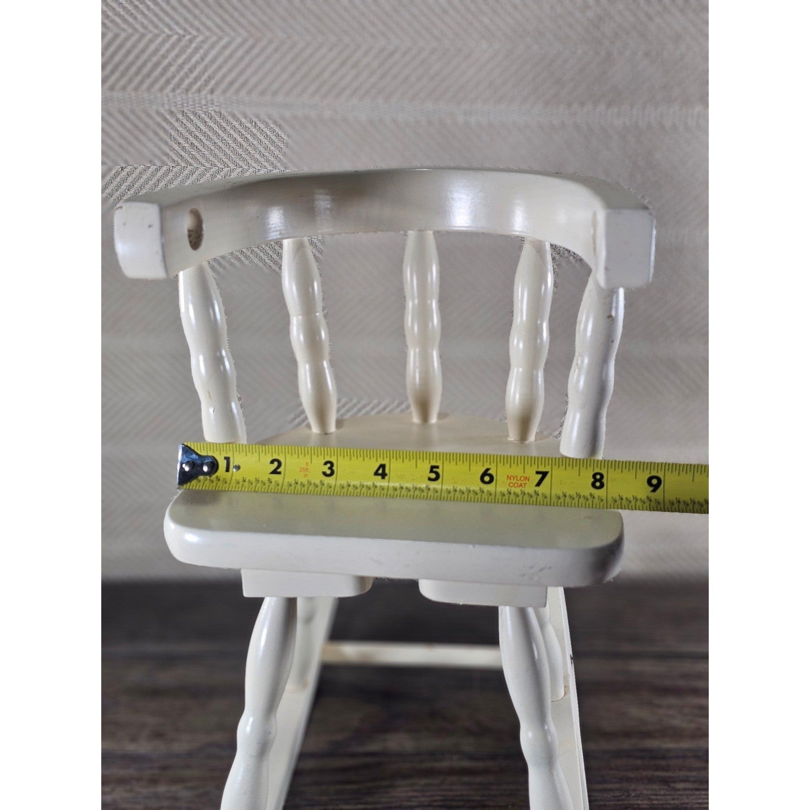 Vintage Wooden Doll Rocking Chair White 16" Cottage Style 80s 90s