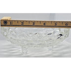 Vintage Fostoria American Cubist Glass Bowl 3 Footed Sawtooth Rim