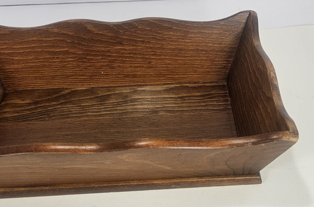 VTG 1970s Solid Wood Bread Warming Basket