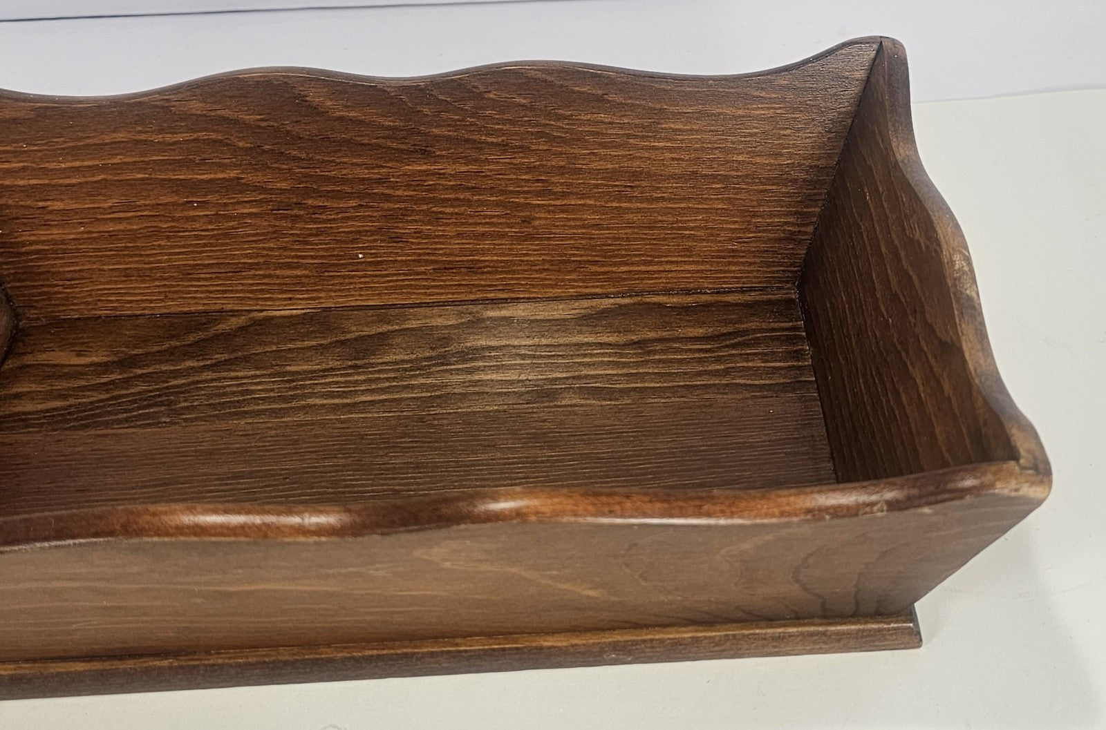 VTG 1970s Solid Wood Bread Warming Basket