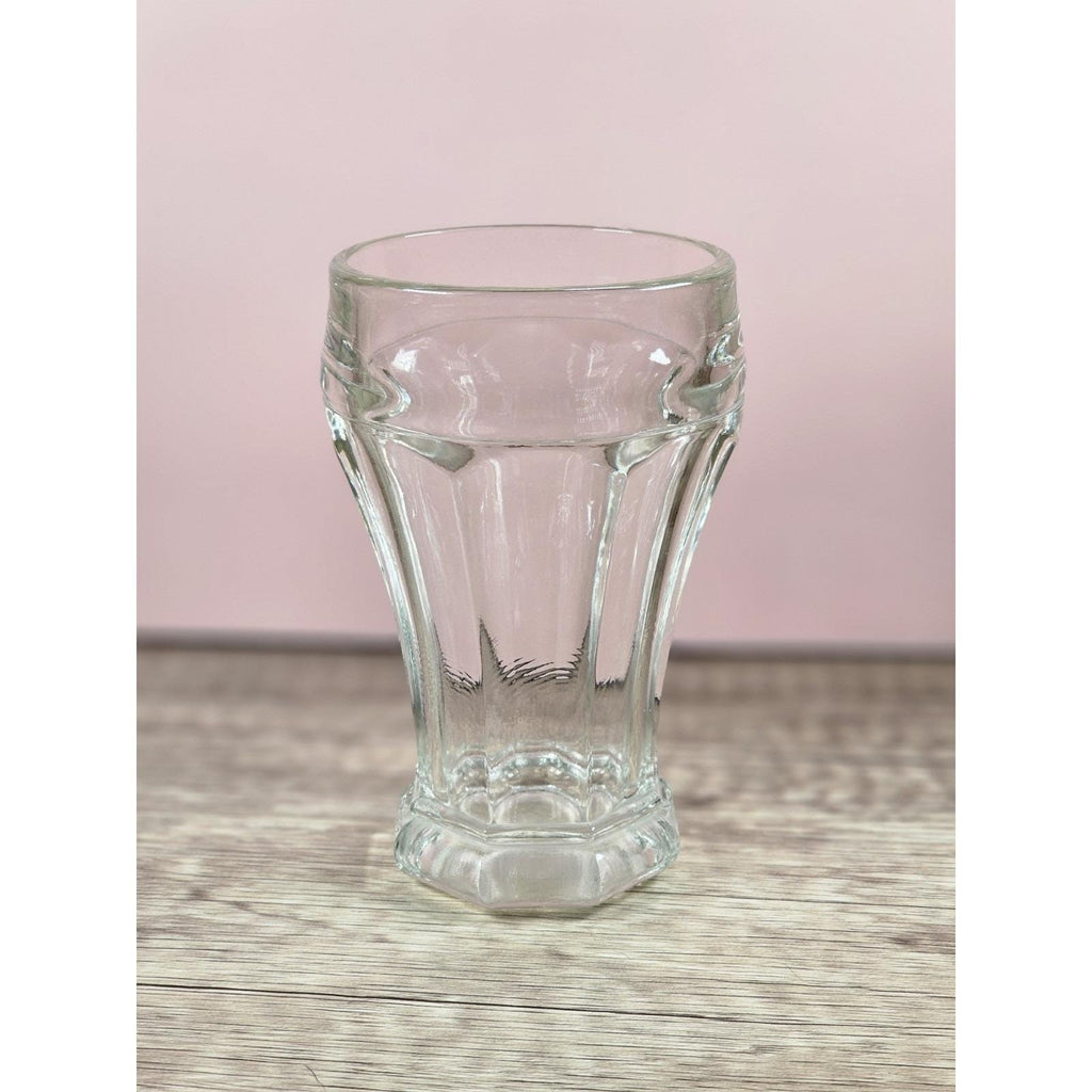 Vintage Crisa Paneled Glass Tumbler Clear Mid Century Drinkware 4 5/8"