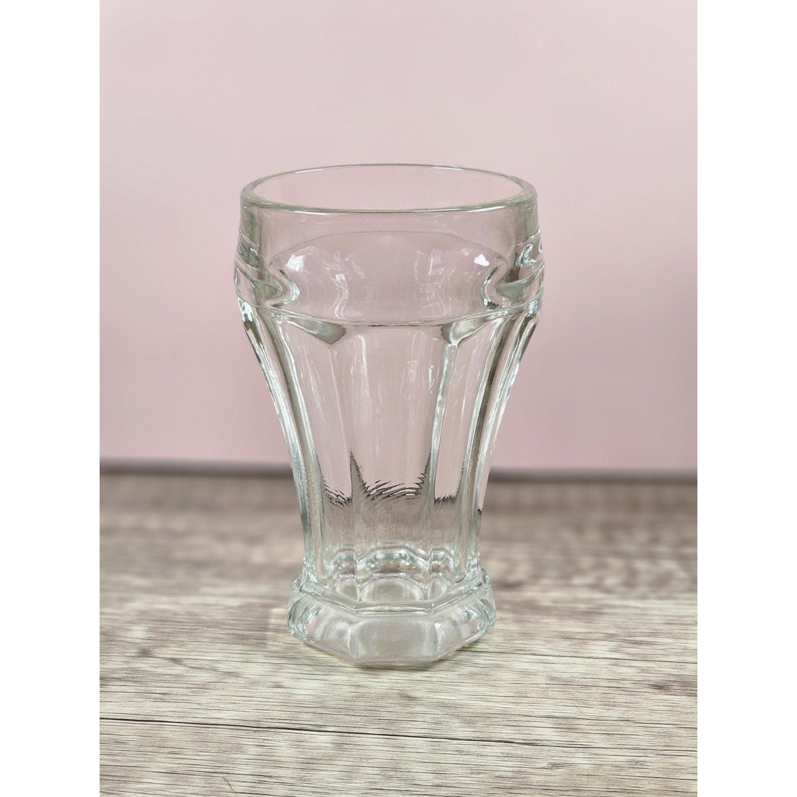 Vintage Crisa Paneled Glass Tumbler Clear Mid Century Drinkware 4 5/8"