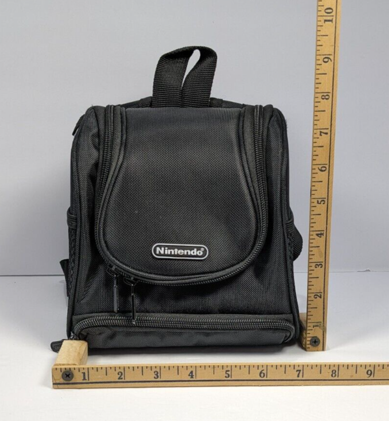 Nintendo DS Gameboy Small Backpack Carrying Case Black Zippered Game Bag