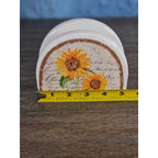Vintage Sunflower Salt & Pepper Shakers with Matching Napkin Holder Set