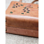 Patricia Nash Toscano Leather Tote Floral Tobacco Brown Handbag