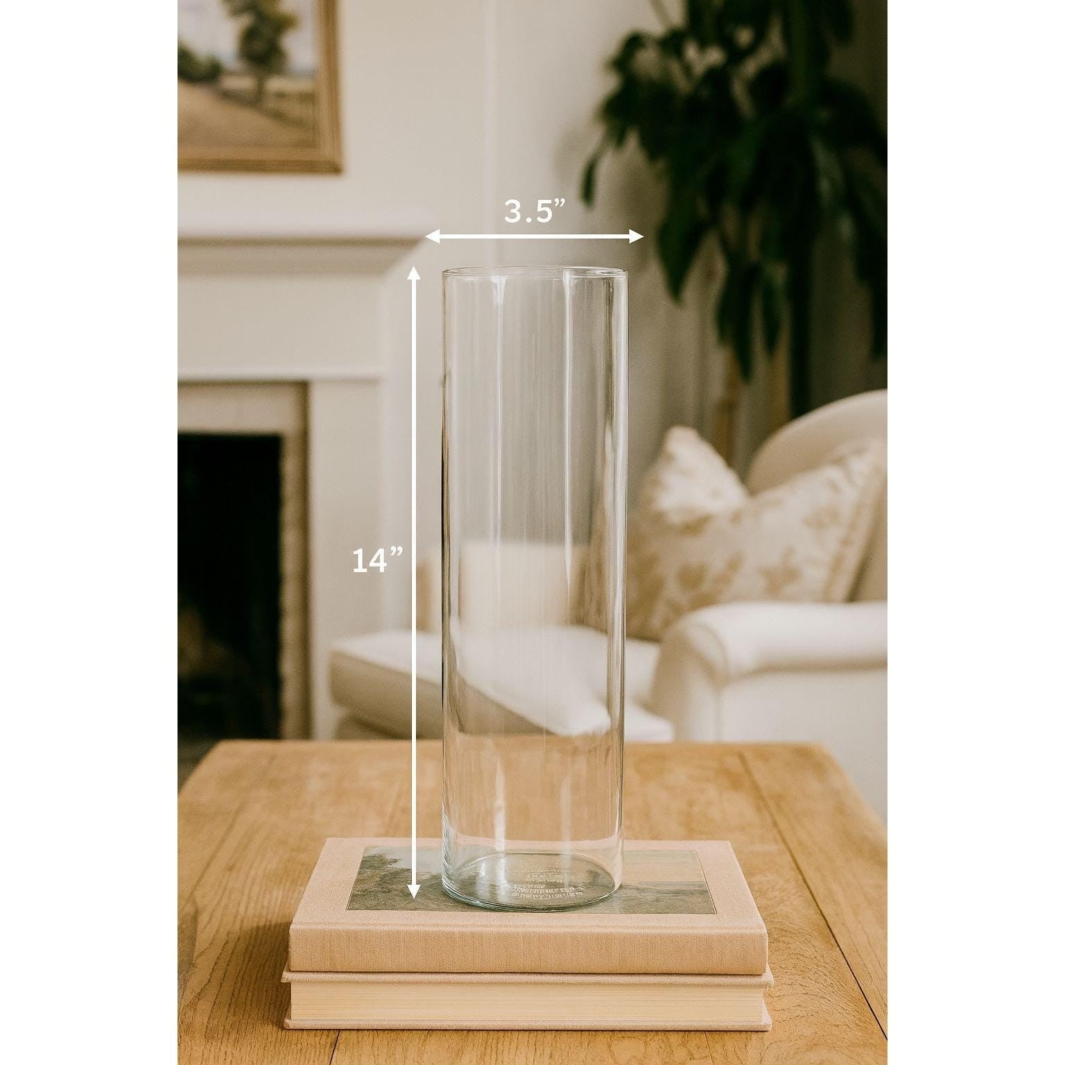 Vintage Pyrex Glass Cylinder Candle Holder 14 Inch Tall Clear Corning NY