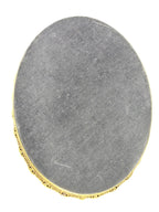 Vintage Oval Mirror Vanity Tray With Ornate Gold Filigree Design