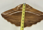 Monkey Pod Wood 13.5" Bowl seashell scalloped Serving Trinket Nut Dish Orobilt