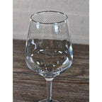 Vintage Clear Wine Glass 8.5" Tall Thick Heavy Stemware