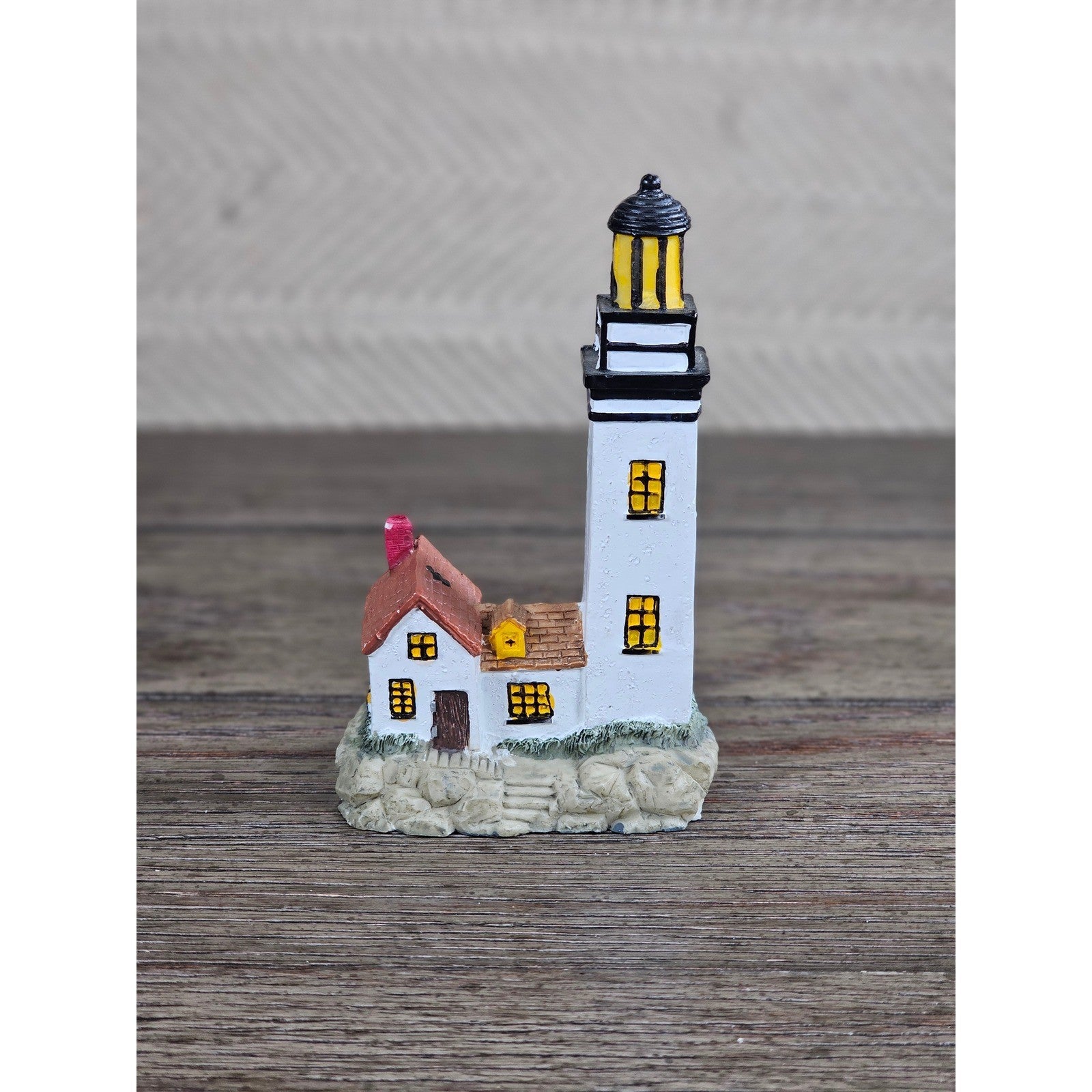 Mini Lighthouse Figurine Coastal Decor Resin Lighthouse Nautical Shelf Art