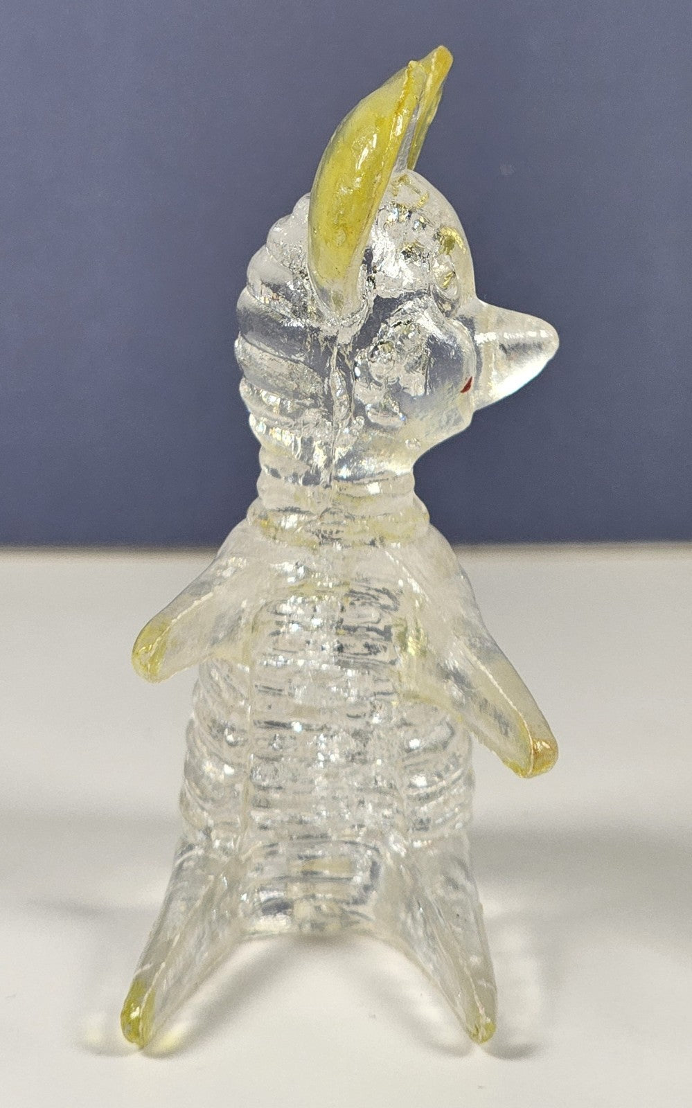 Set Of 2 Lucite Clear Acrylic Mouse Figurines 2 3/4 Inches With Yellow Ears & Ac