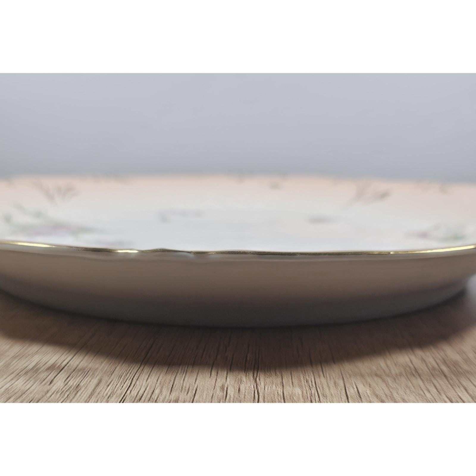 Vintage Austria Hand Painted Floral Porcelain Plate 11" Gold Rim