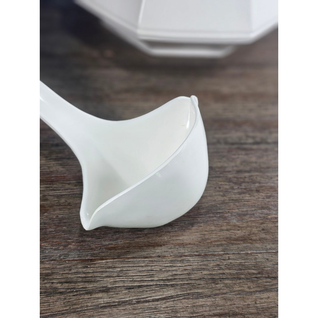 Vintage White Soup Tureen with Lid and Ladle | Octagonal Serving Dish