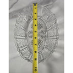 Vintage Clear Glass Sunflower Pattern Oblong Serving Bowl 9"