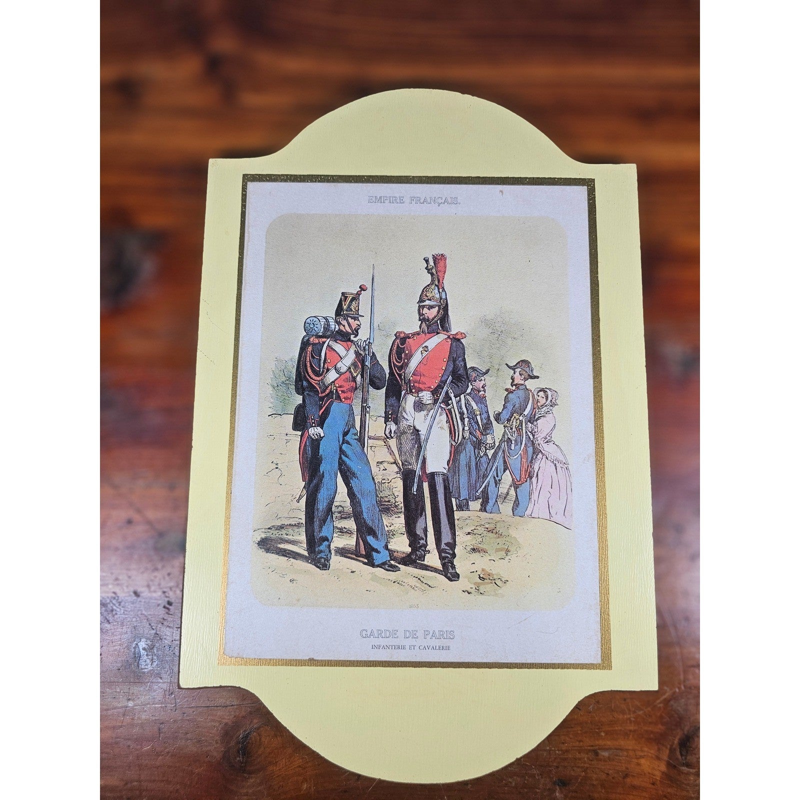 Vintage French Military Uniform Print Garde de Paris 11.5 x 8