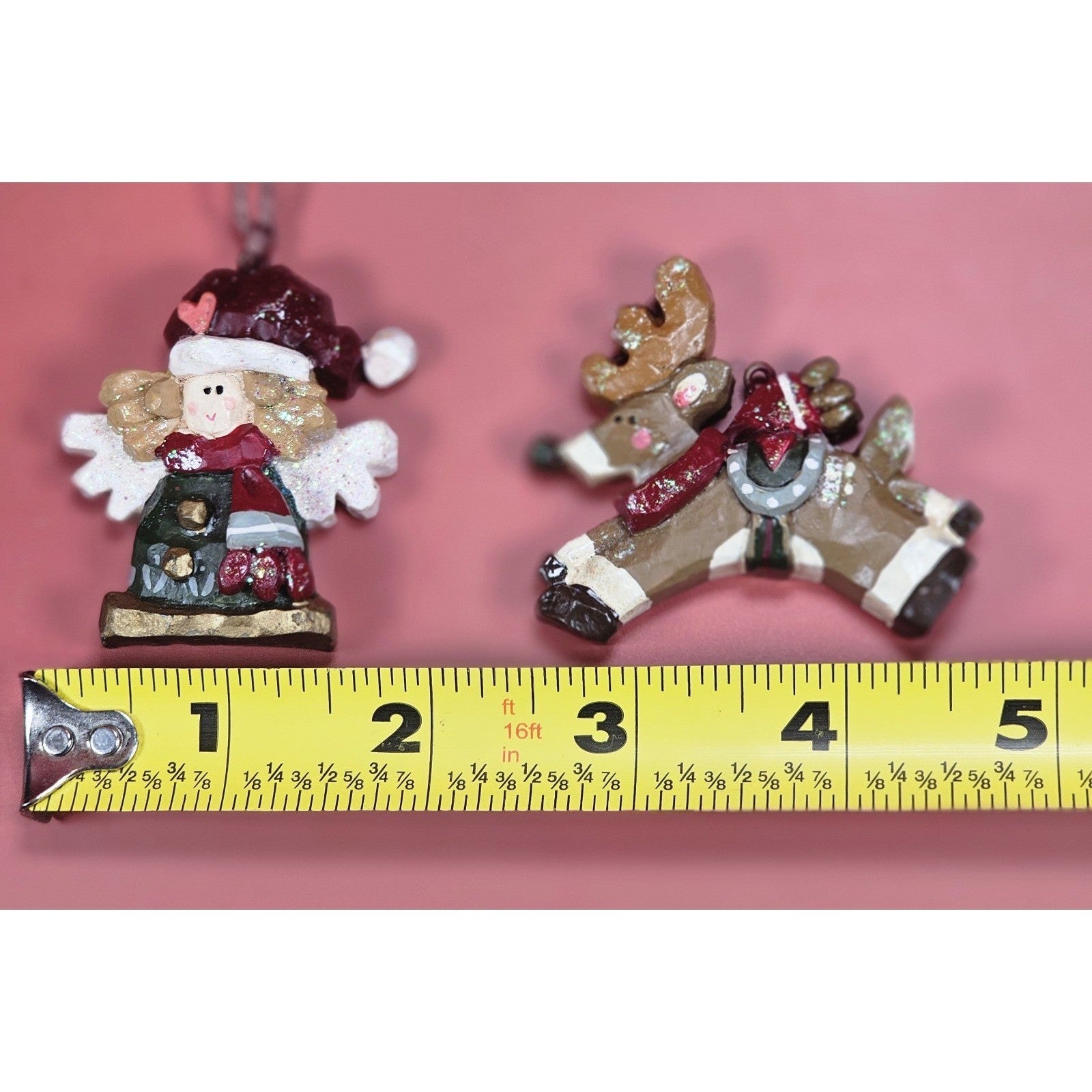 Vintage Kurt Adler Angel & Reindeer Christmas Ornaments Set Holiday Decor