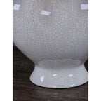 Vintage White Crackle Glaze Vase 12.5in Farmhouse Display