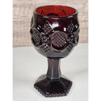 Vintage Avon Cape Cod Ruby Red Wine Goblet Victorian Pressed Glass