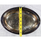 Vintage Silver Plate Oval Serving Dish 10" With Handles