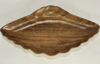 Monkey Pod Wood 13.5" Bowl seashell scalloped Serving Trinket Nut Dish Orobilt