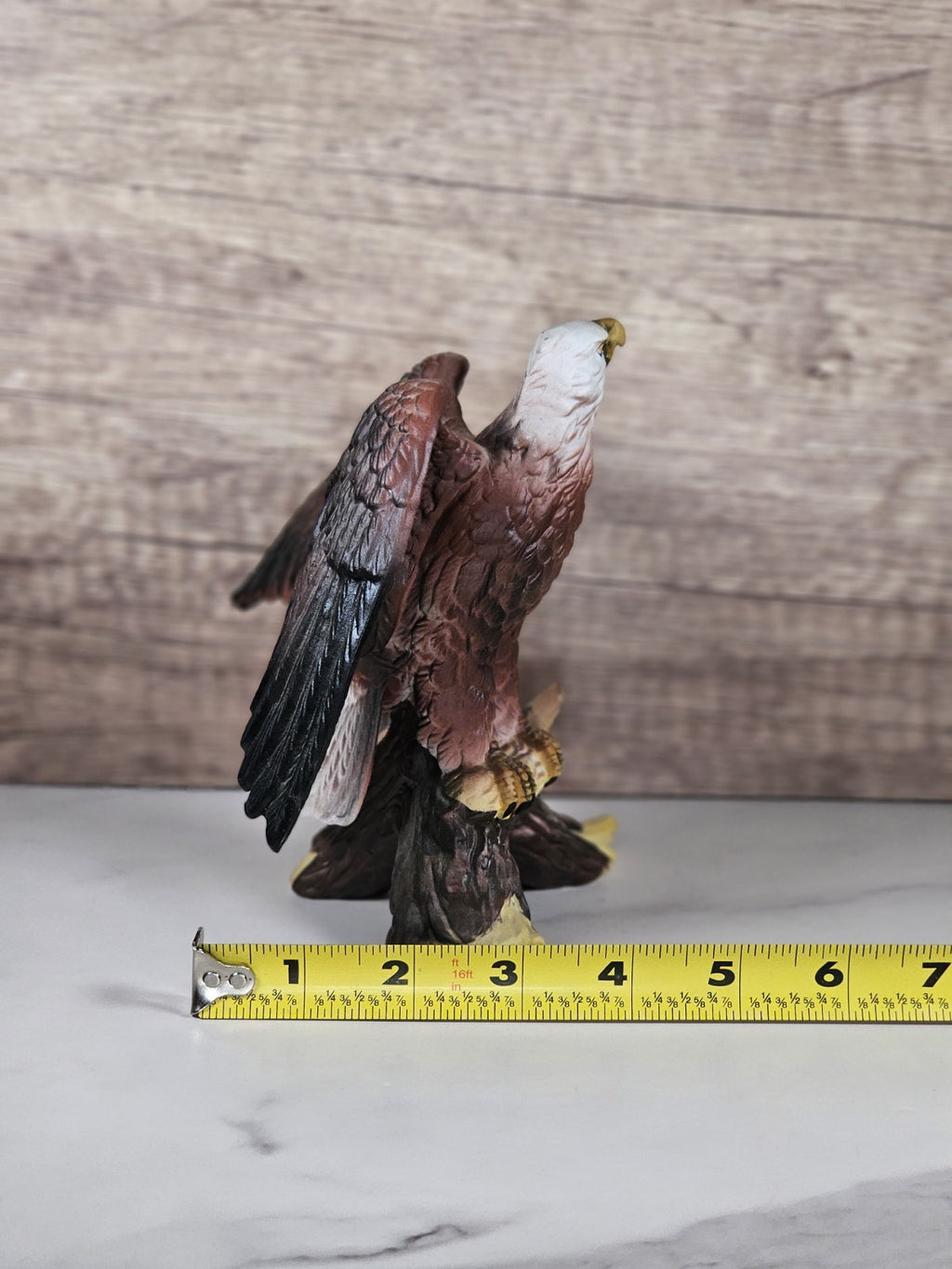 Vintage Bald Eagle Figurine – Majestic Resin Sculpture – 6¼” Tall