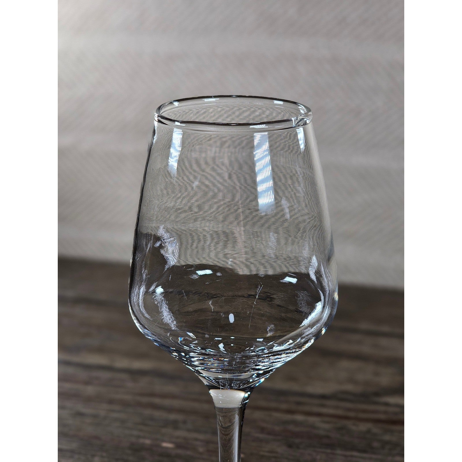 Vintage Clear Wine Glass 8.5" Tall Thick Heavy Stemware