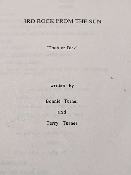 3rd Rock from the Sun First Draft Script “Truth or Dick” TV Sitcom 1995