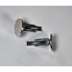 Vintage Silver Tone Round Cufflinks Leaf Engraved Design