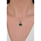 Vintage Sterling Silver Frog Pendant Necklace 16 Inch Chain