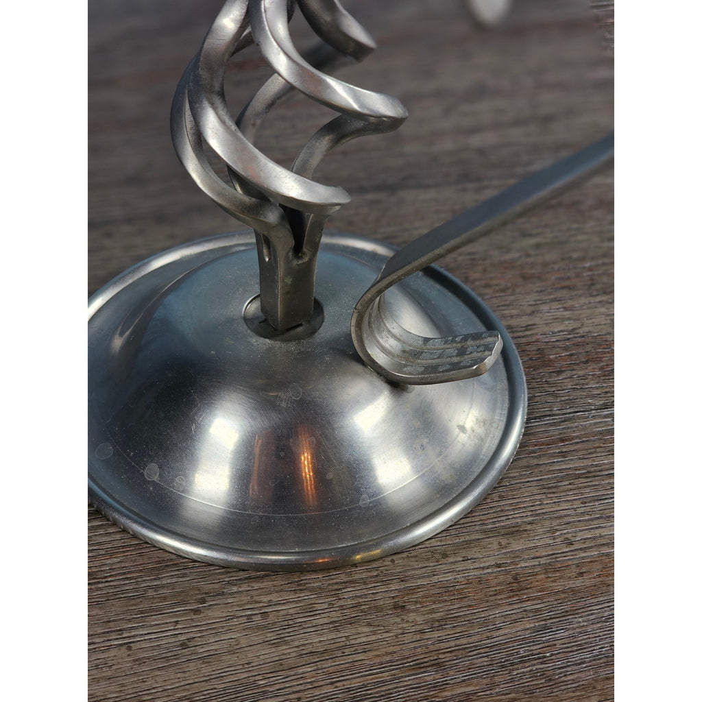 Vintage Bradford Exchange Solid Brass Candle Holder Twisted Stem Design