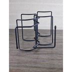 Modern Black Metal Wine Bottle Holder Tabletop Rack Holds 4 Bottles