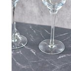 Vintage Crystal Fantasy Ribbed Water Goblets Set of 2 Glasses 7.5