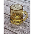 Vintage Federal Amber Mini Beer Mug Shot Glass 1970s Gold Glass