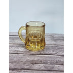 Vintage Federal Amber Mini Beer Mug Shot Glass 1970s Gold Glass