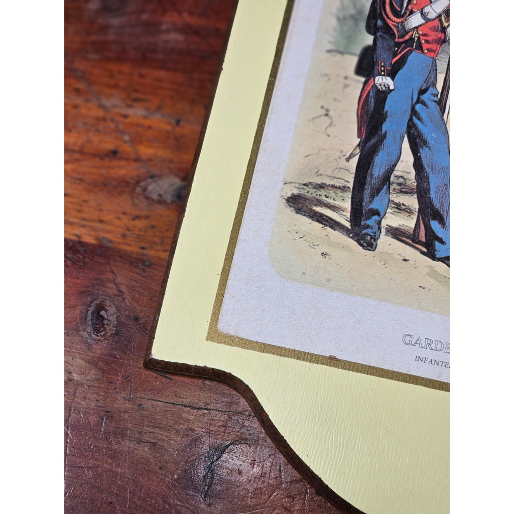 Vintage French Military Uniform Print Garde de Paris 11.5 x 8