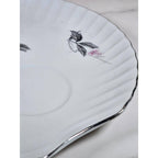Vintage Porcelain Snack Plate Hand Painted Cherry Blossom Floral 8 Inch