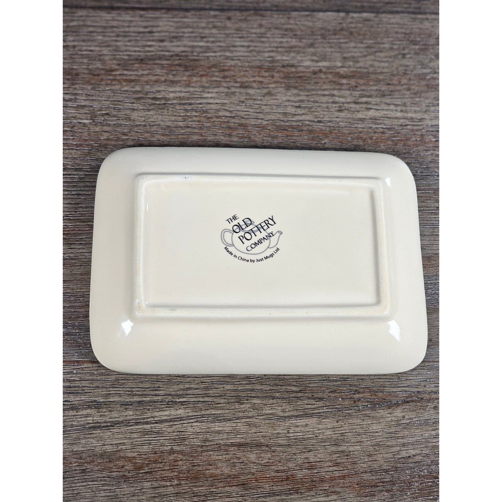 Old Pottery Company Rectangular Dish 7x5 Cream Stoneware Tray