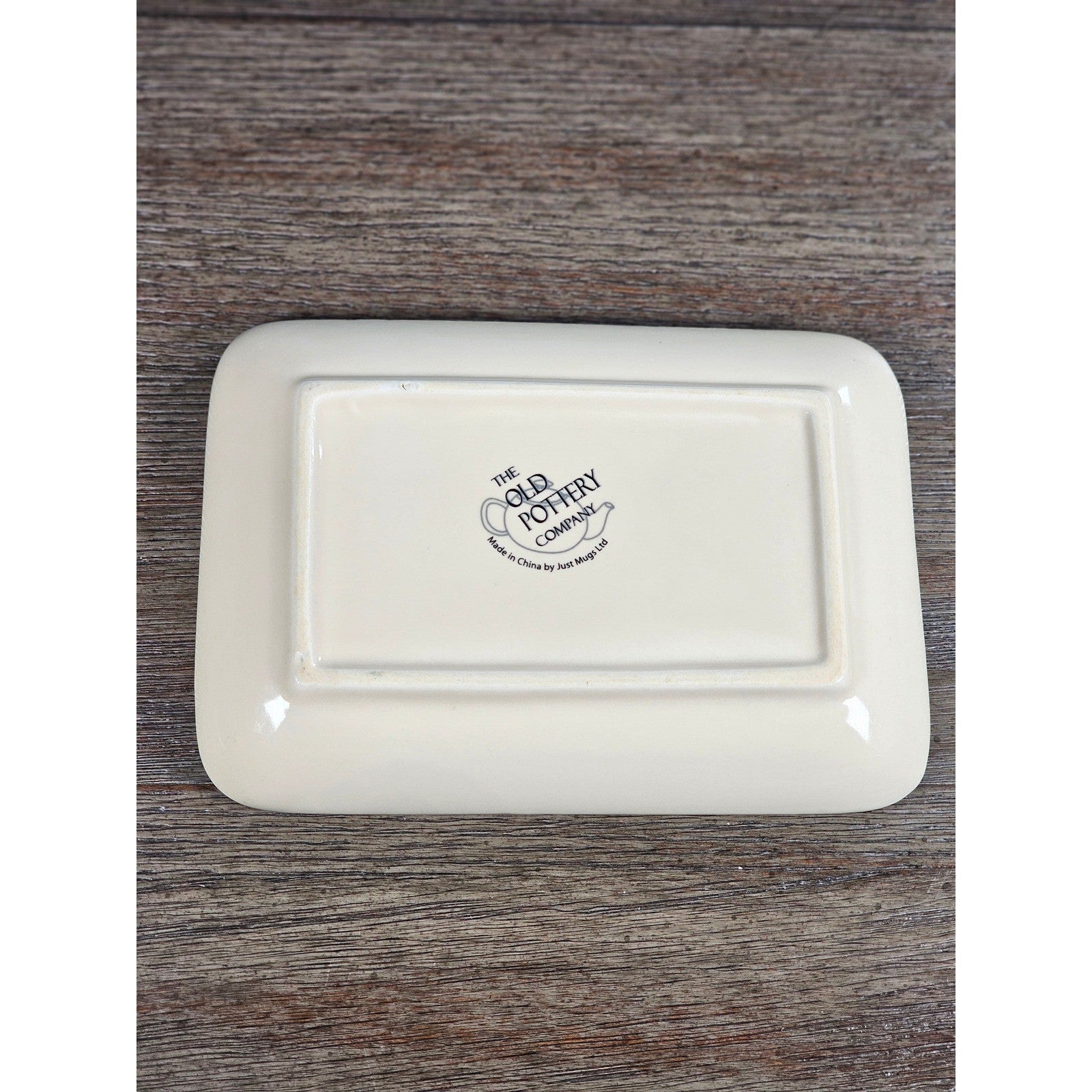 Old Pottery Company Rectangular Dish 7x5 Cream Stoneware Tray